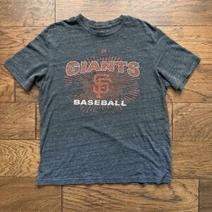 Majestic San Francisco Giants Heather Charcoal T Shirt XL Faded Graphic